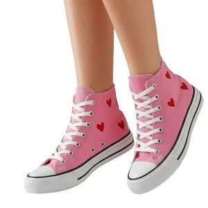 CONVERSE Chuck Taylor All Star Platform Hearts Hot Pink High-Top Sneakers 9.5